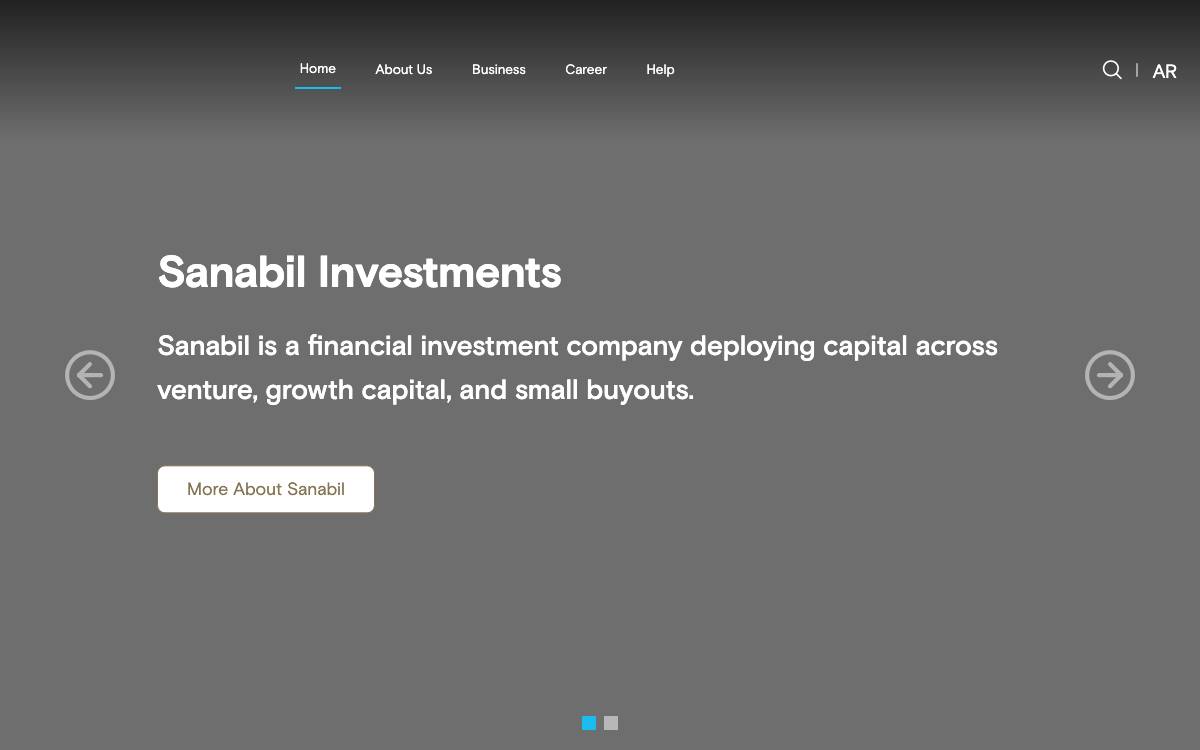 Sanabil Investments website preview