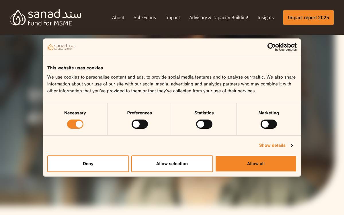 SANAD Fund website preview