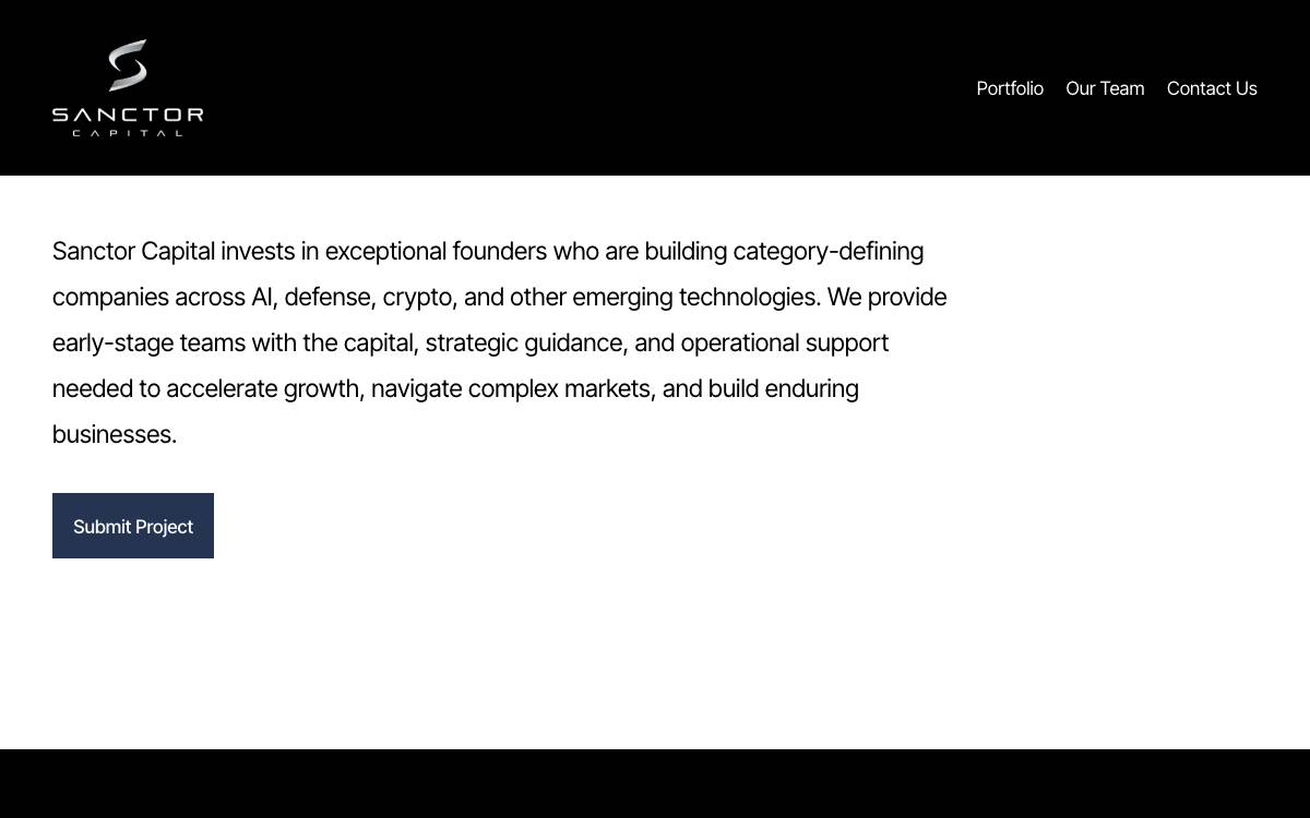Sanctor Capital website preview