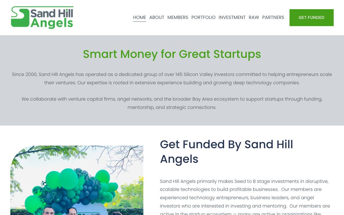 Sand Hill Angels website preview