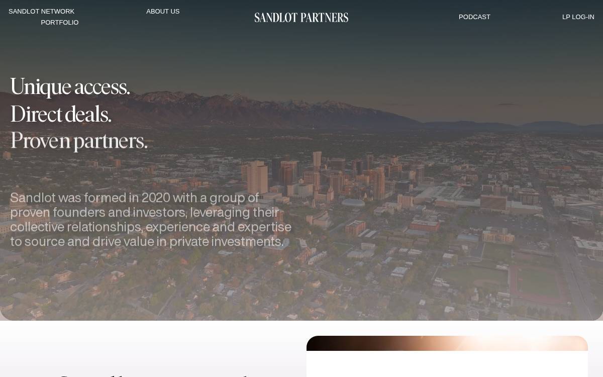 Sandlot Ventures website preview