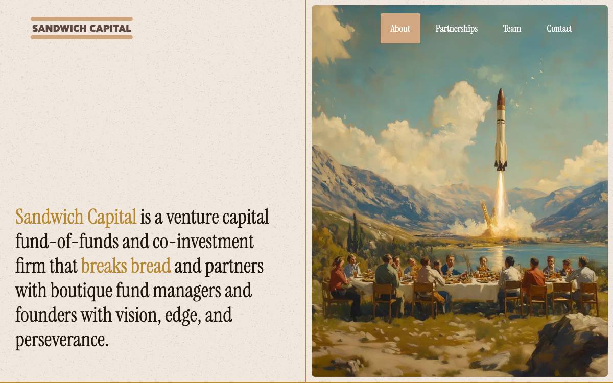Sandwich Capital website preview