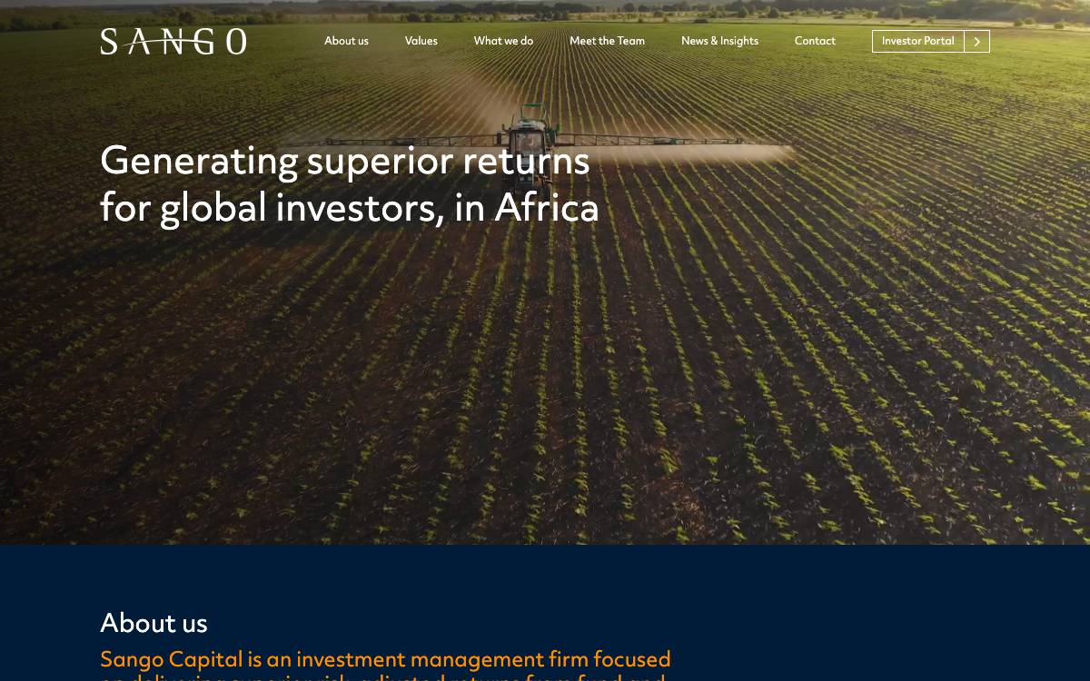 Sango Capital website preview