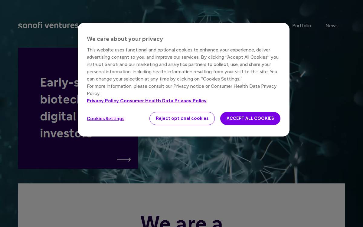 Sanofi Ventures website preview