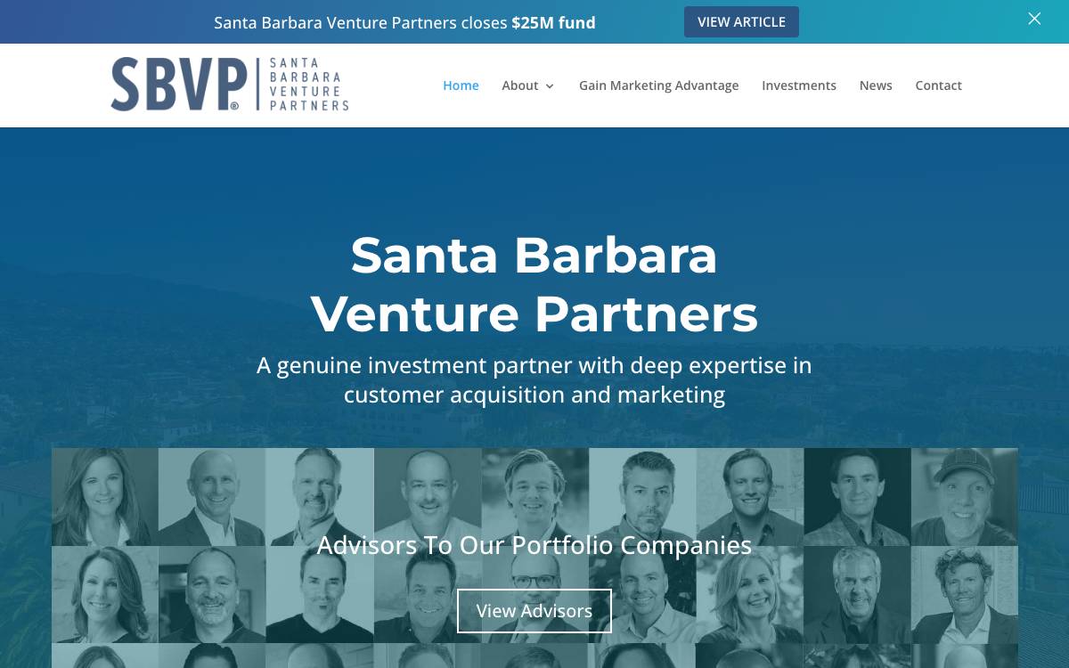 Santa Barbara Venture Partners website preview