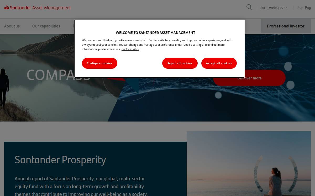 Santander Asset Management website preview