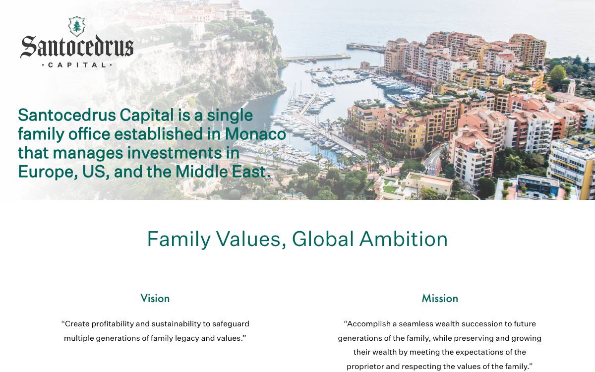 Santocedrus Capital website preview