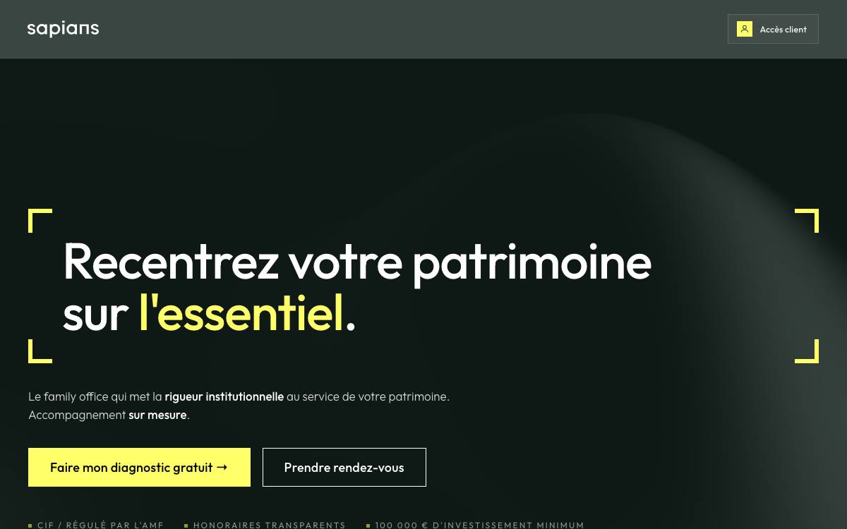 Sapians website preview