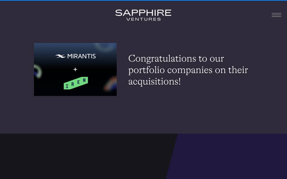 Sapphire Ventures website preview