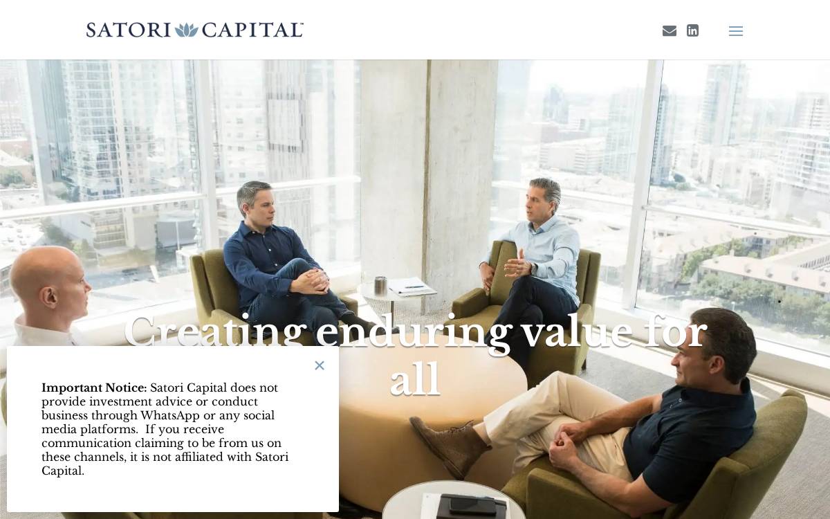 Satori Capital website preview