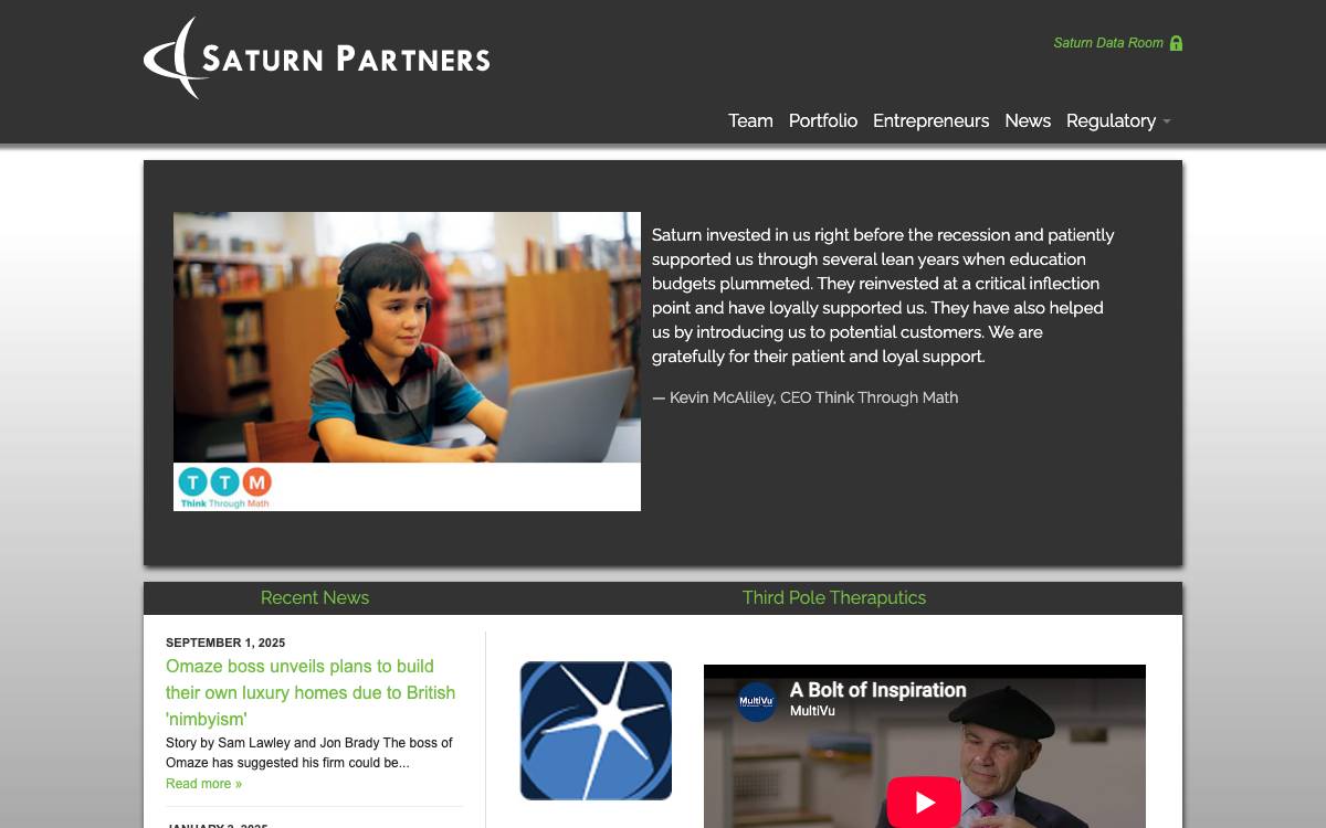 Saturn Partners website preview