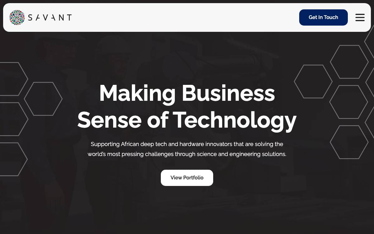 Savant Venture Fund website preview