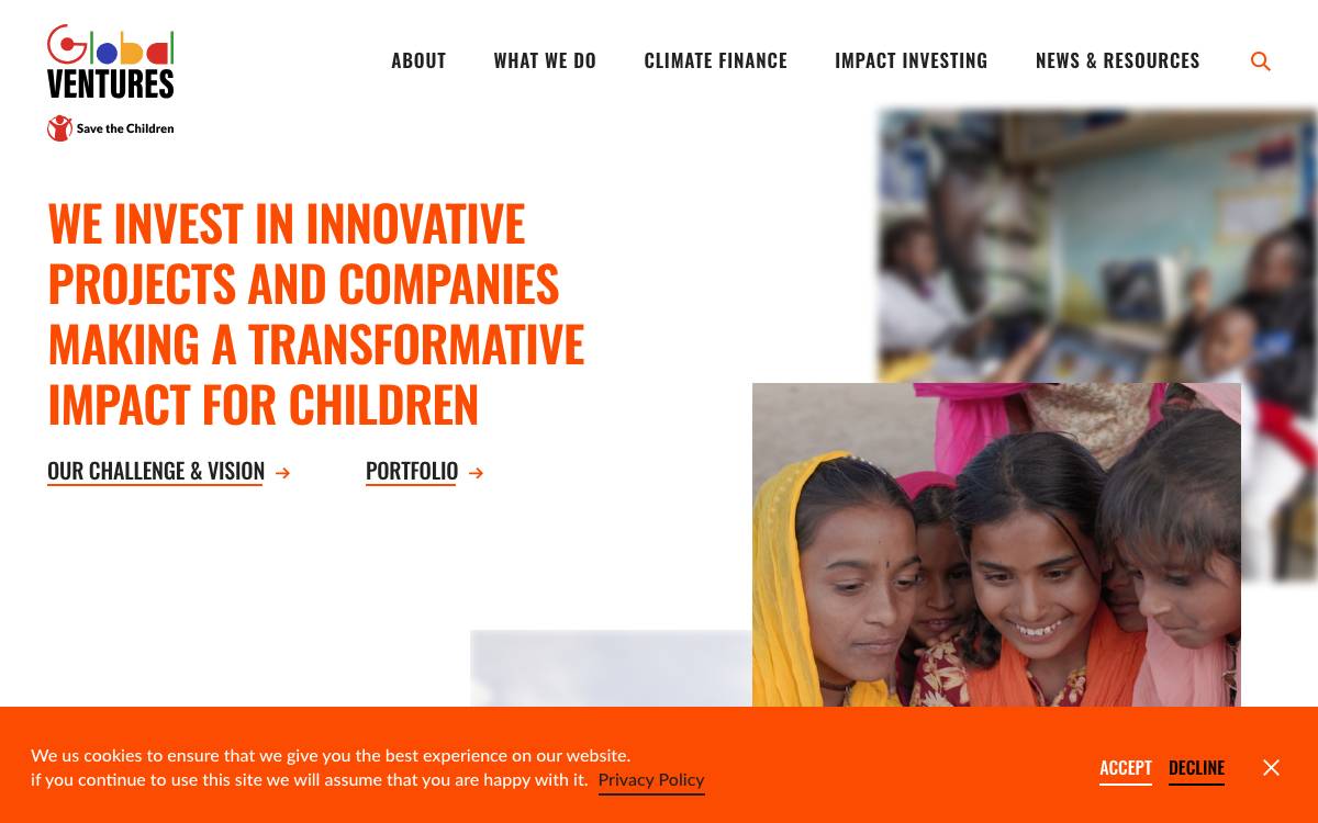Save the Children Global Ventures website preview