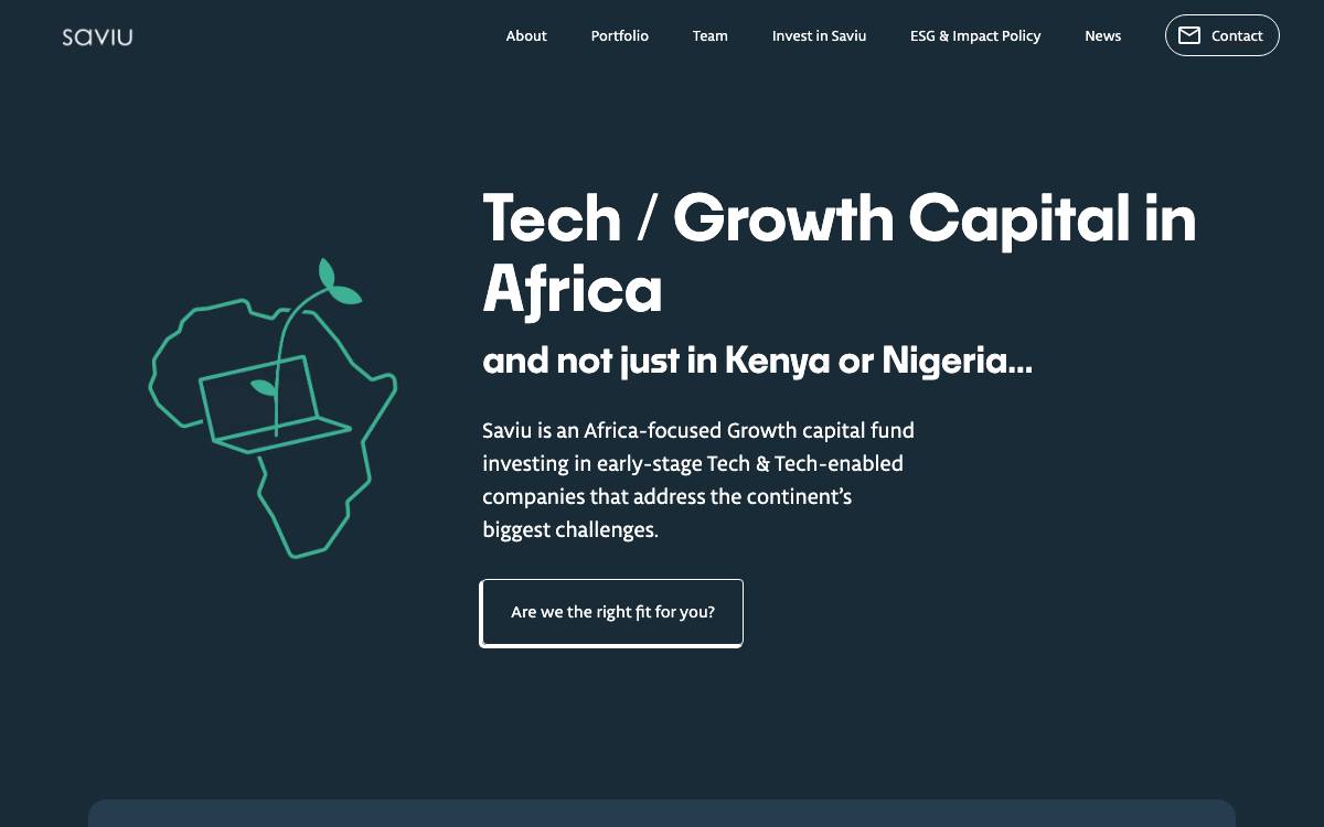 Saviu Ventures website preview