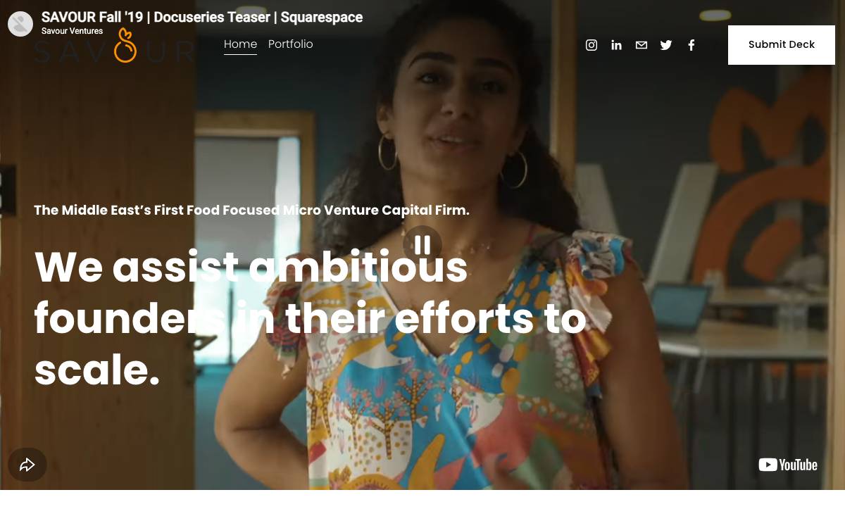 Savour Ventures website preview