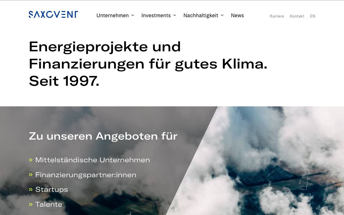 Saxovent website preview