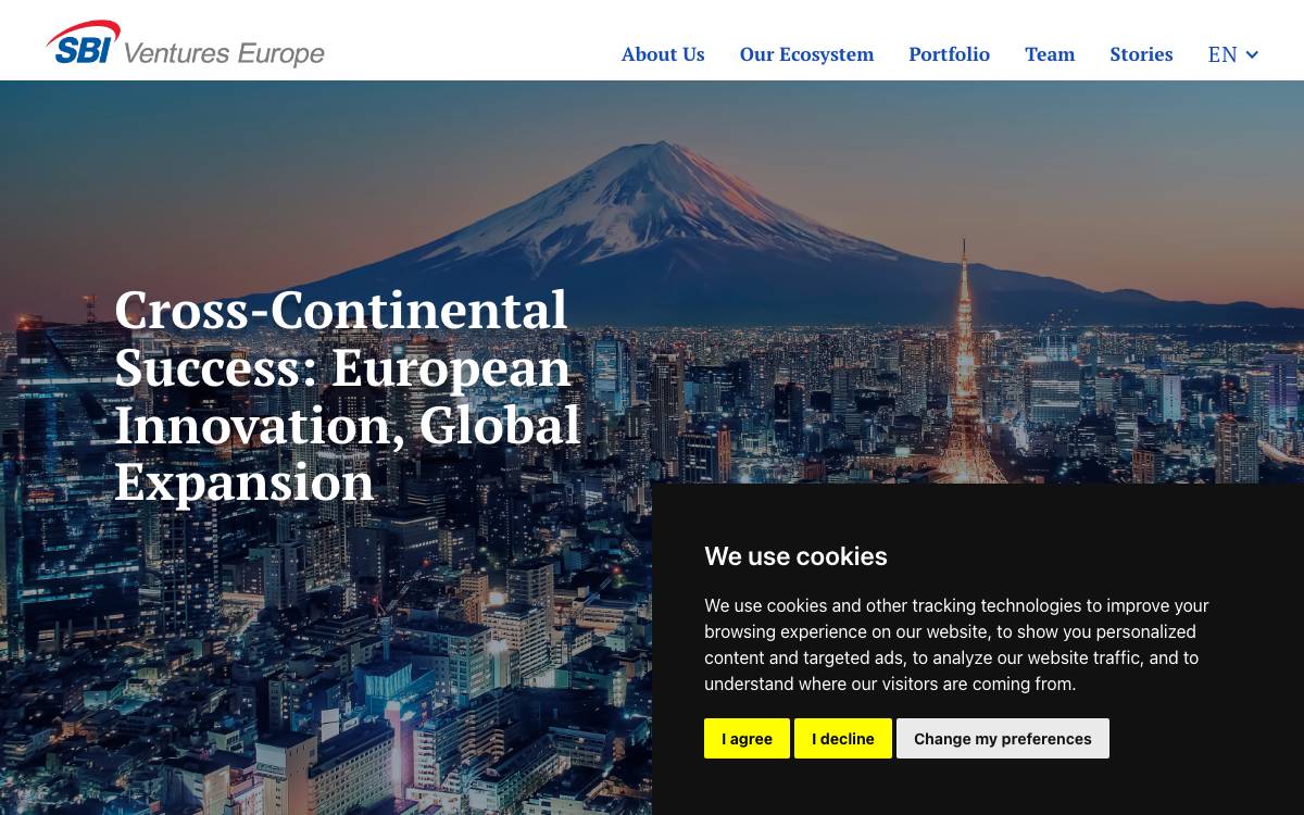SBI Ventures Europe GmbH website preview