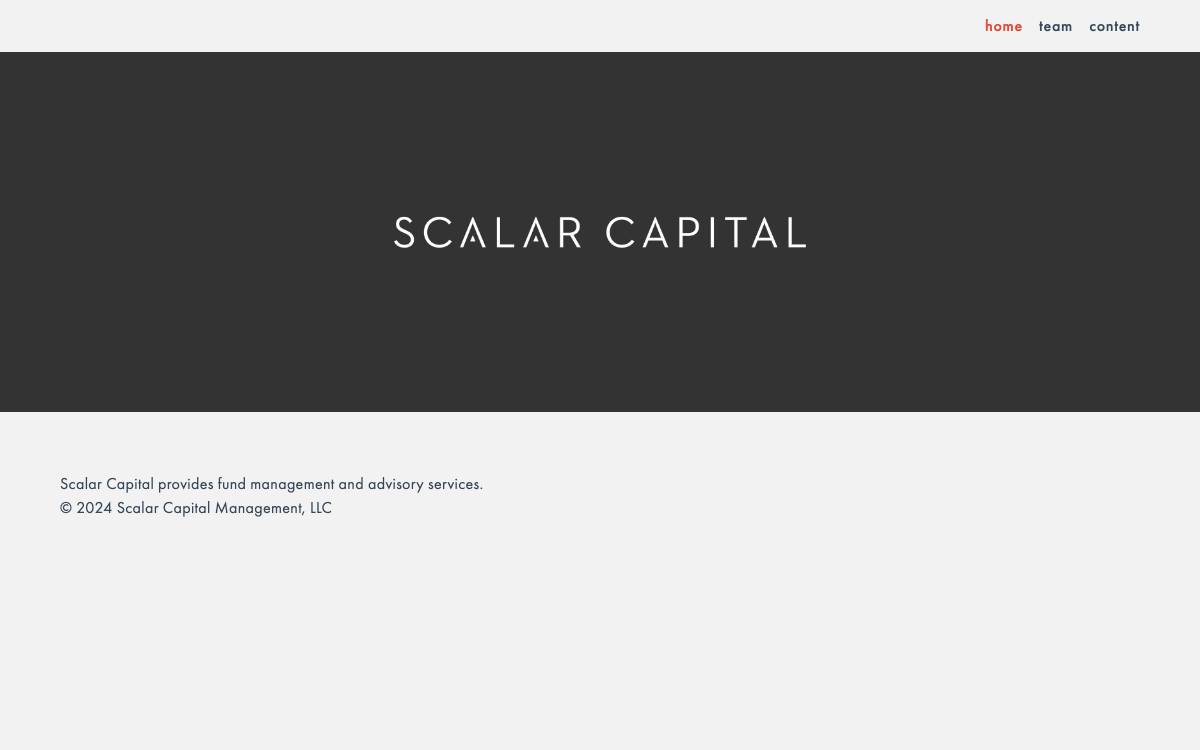 Scalar Capital website preview