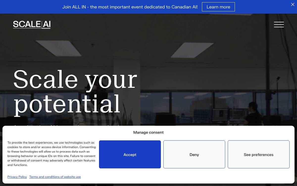 Scale AI website preview