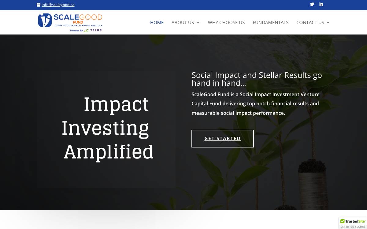 ScaleGood Fund LP (powered by TELUS) website preview