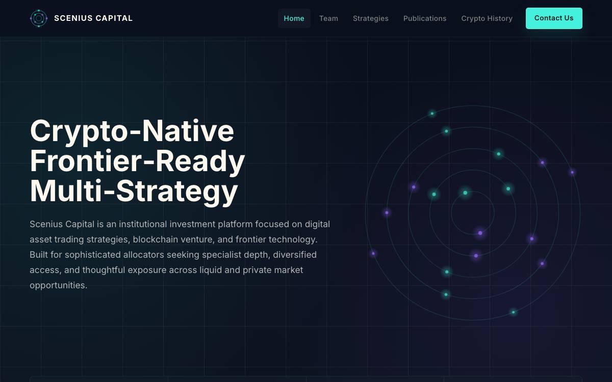 Scenius Capital website preview
