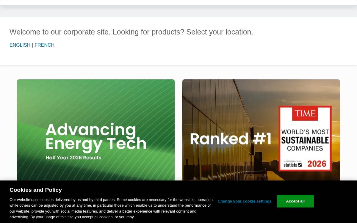 Schneider Electric website preview