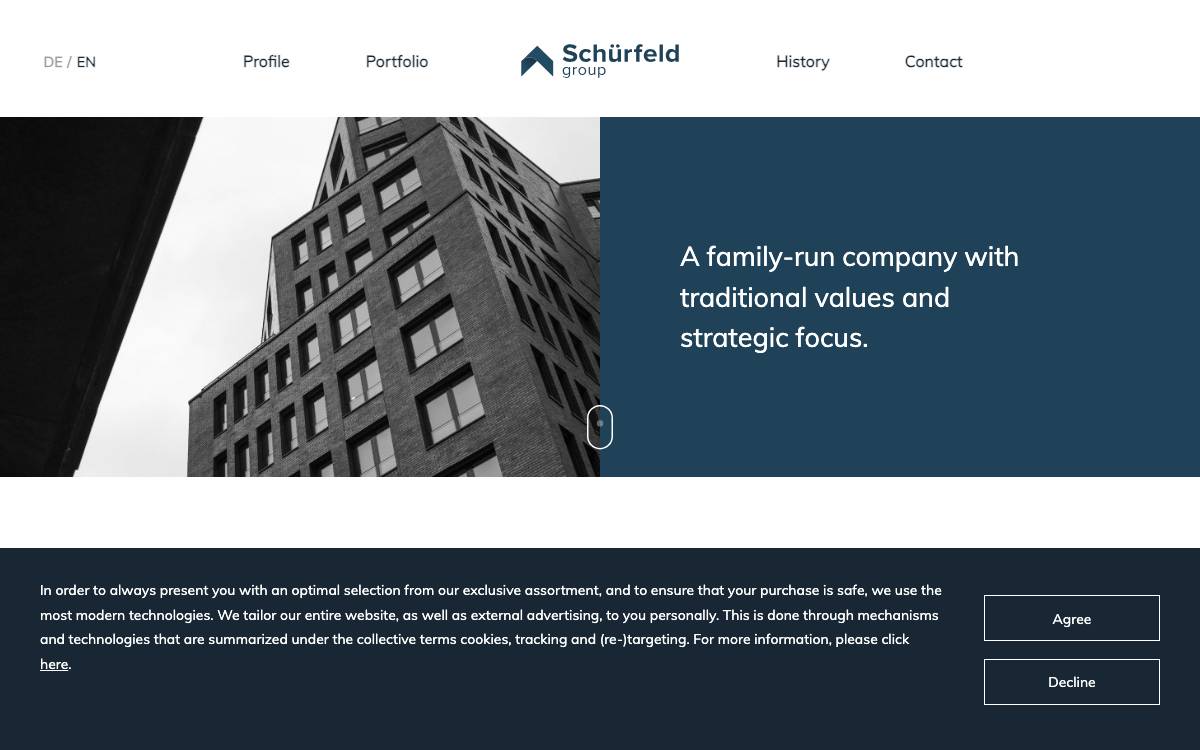 Schürfeld Group website preview