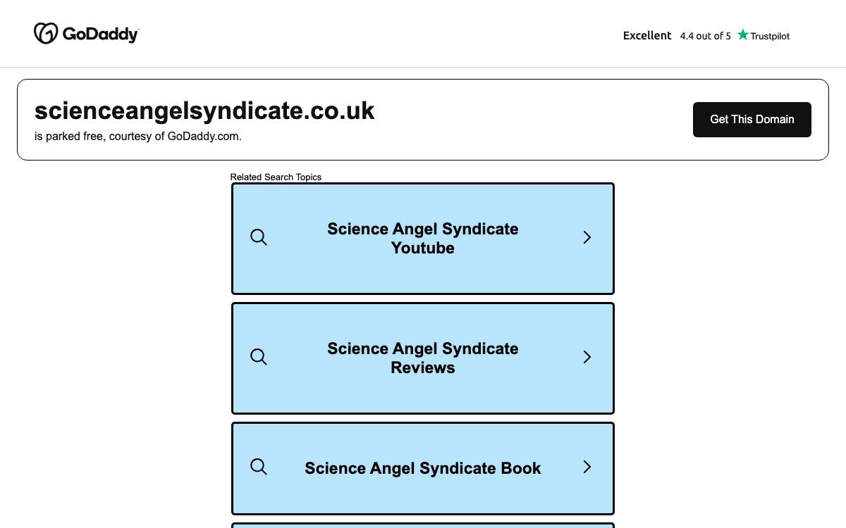 Science Angel Syndicate website preview