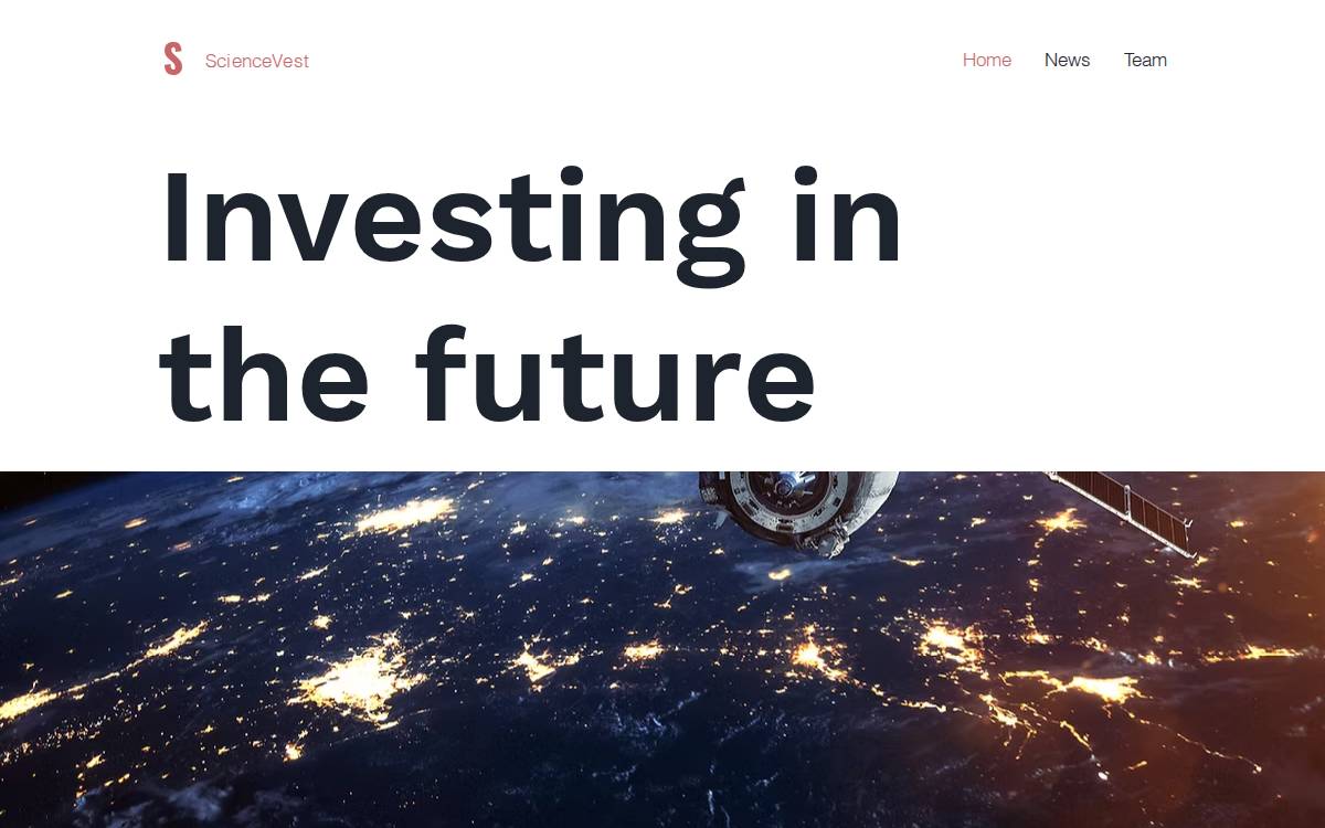 ScienceVest website preview