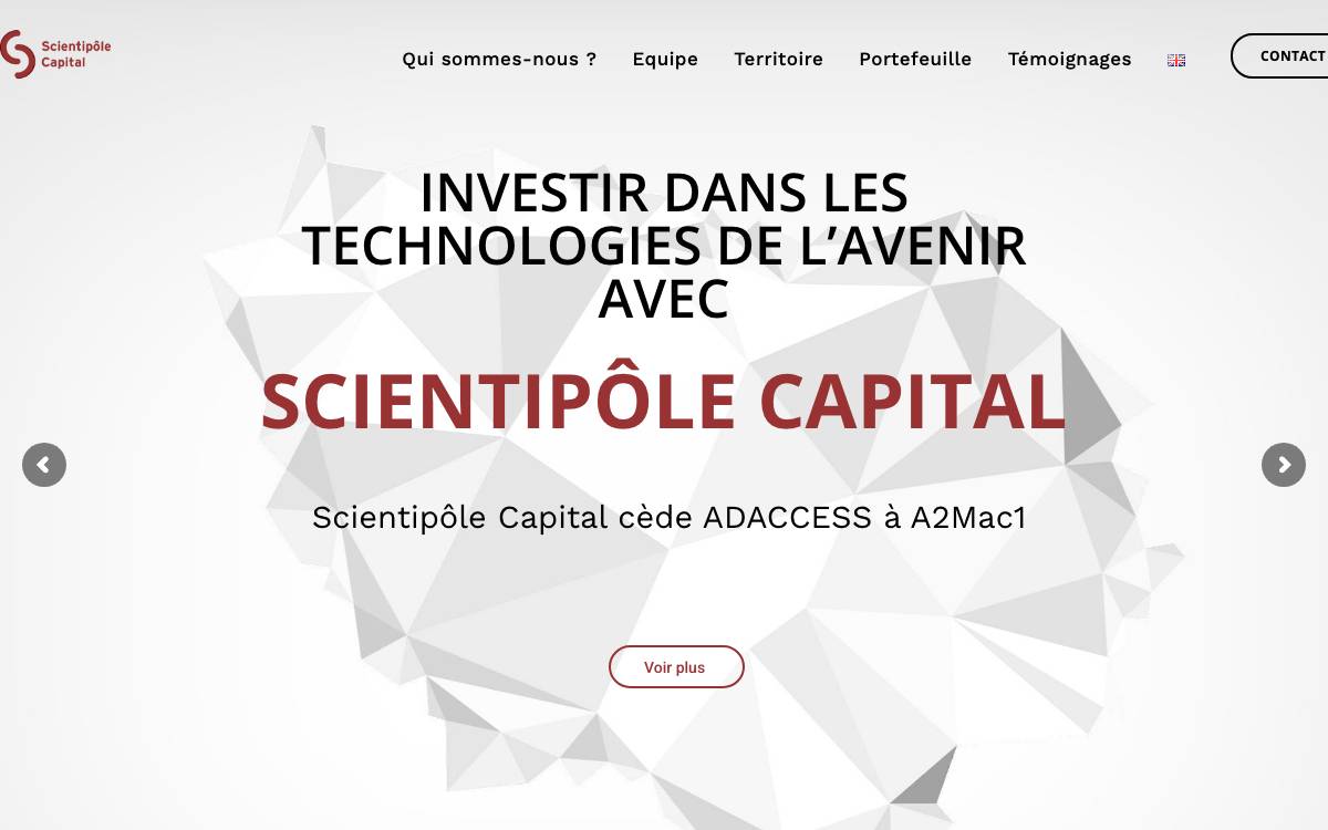 Scientipole Ile-de-France Capital website preview