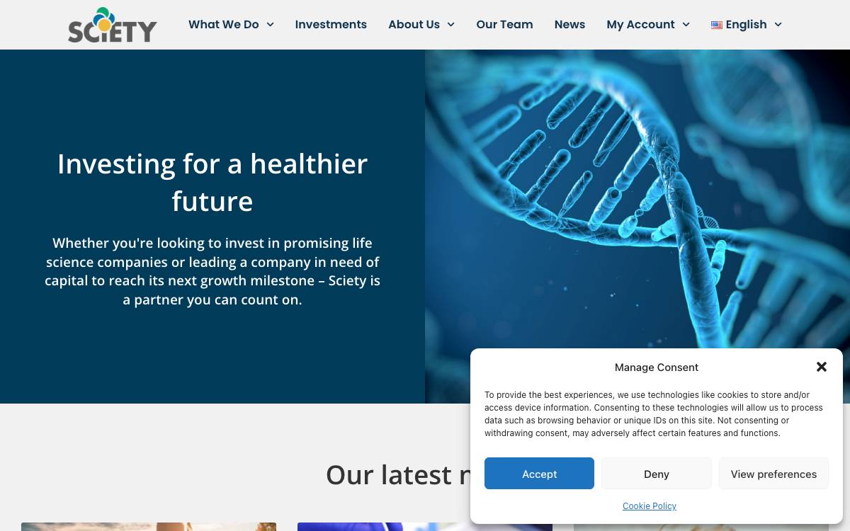 Sciety website preview