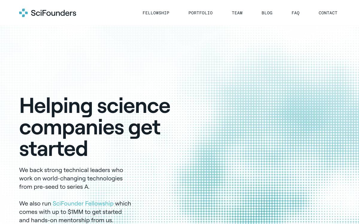 SciFounders website preview