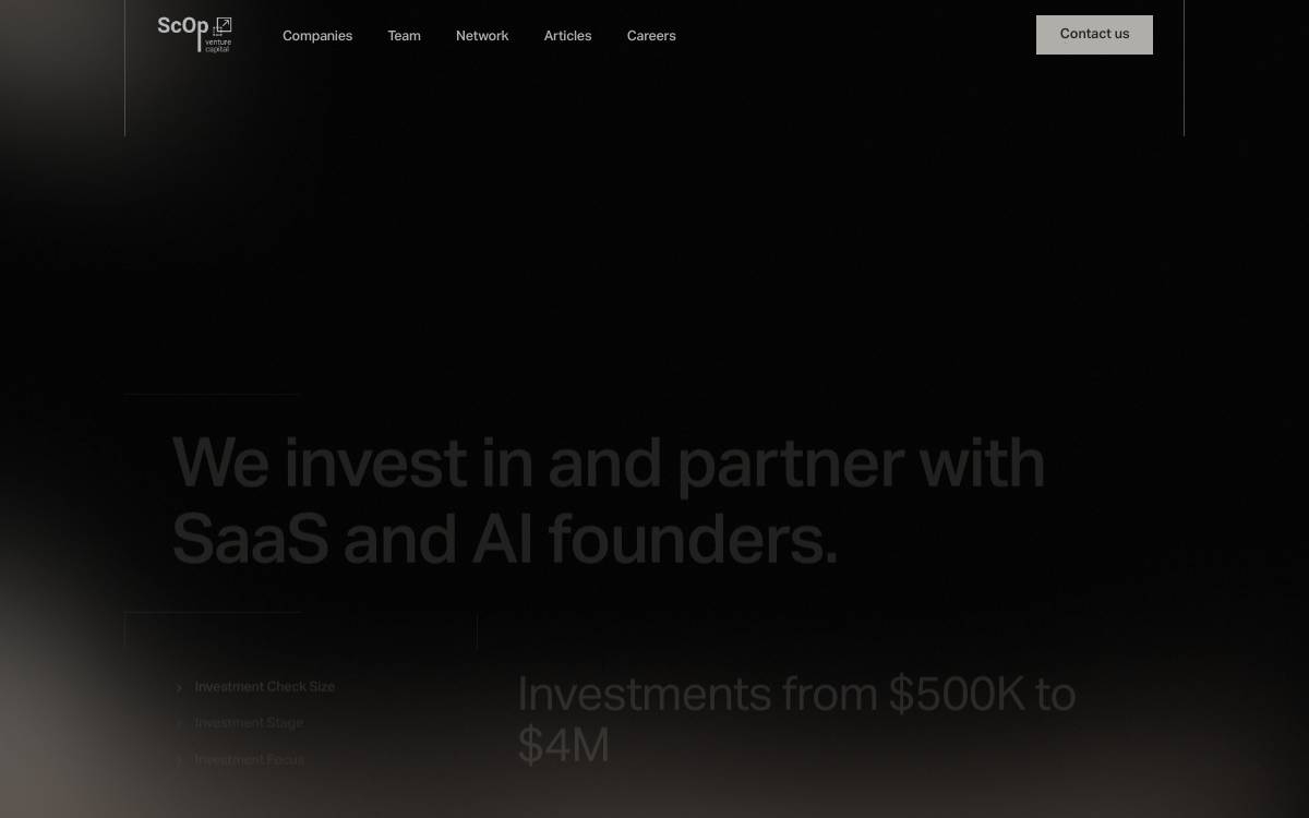 ScOp Venture Capital website preview