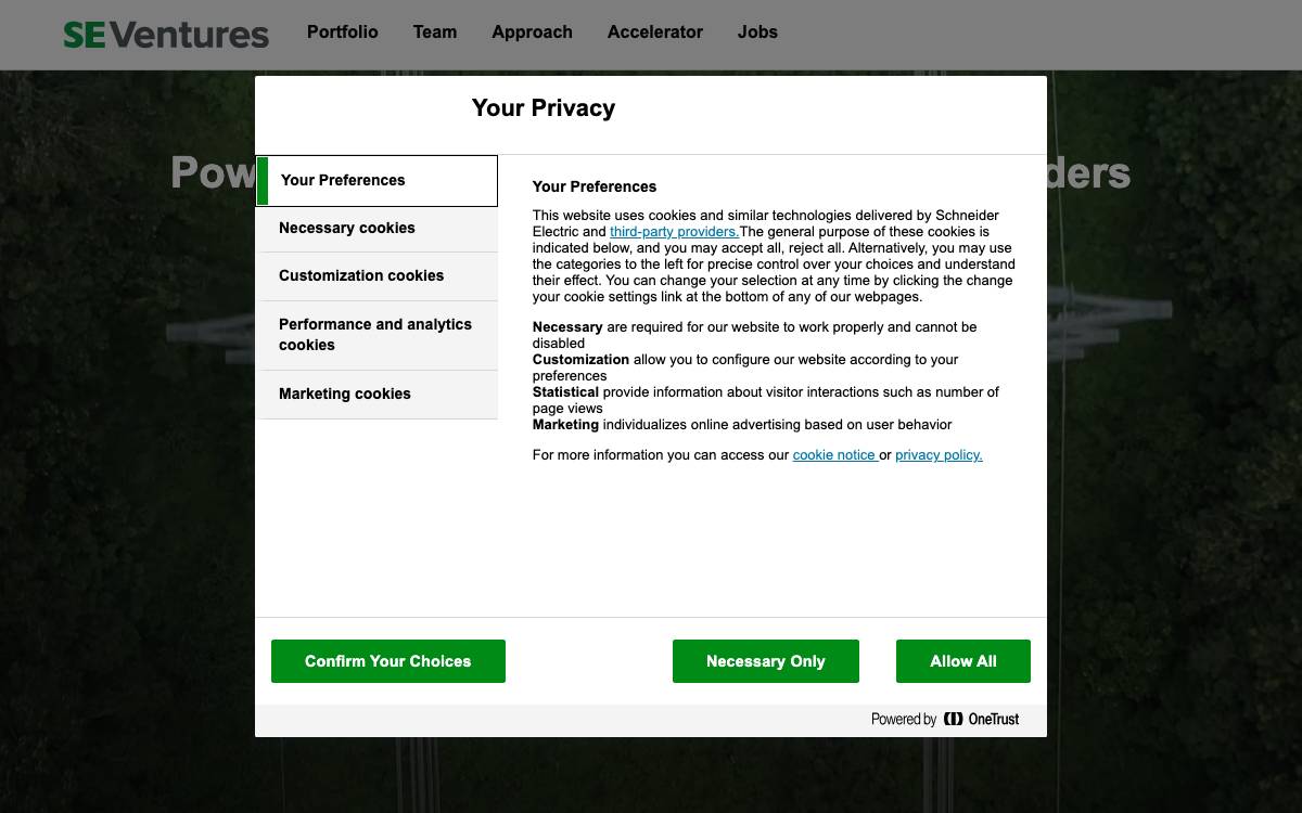 SE Ventures website preview