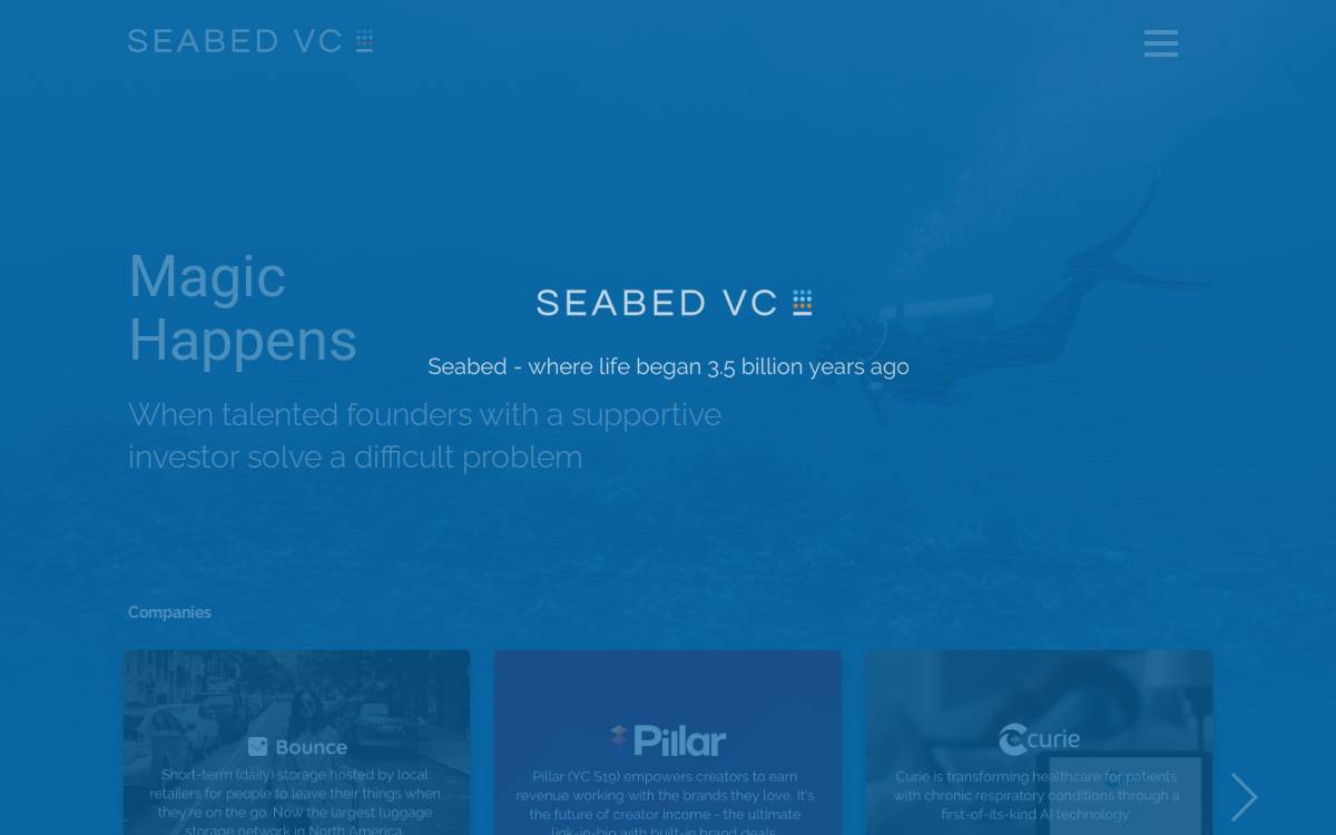 Seabed VC website preview