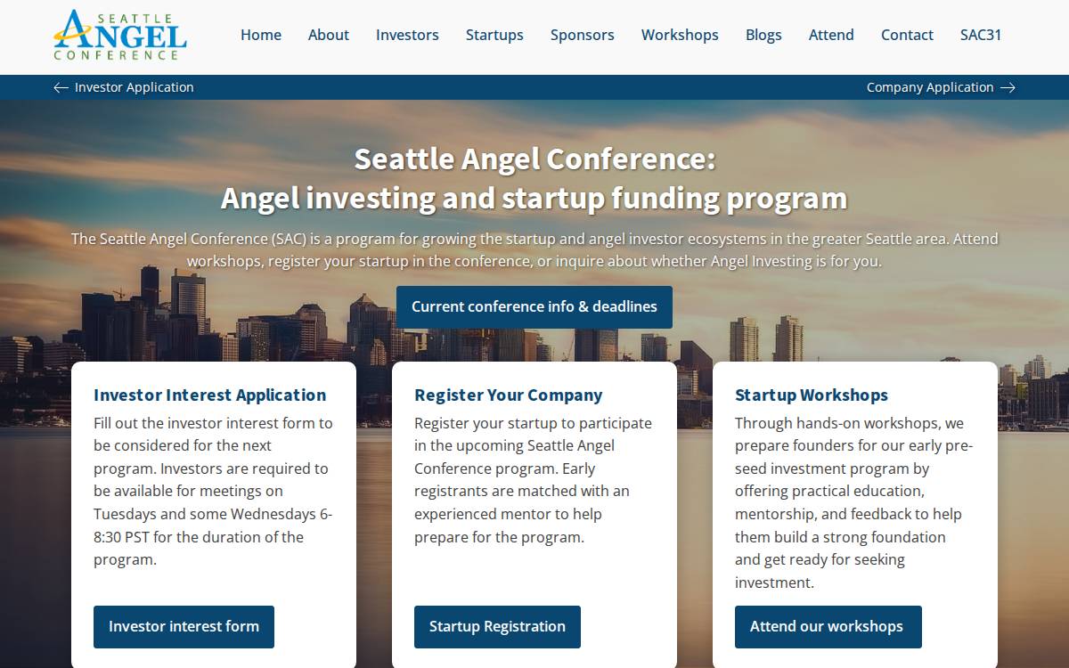 Seattle Angel Conference XII 2017 Investors, LLC website preview
