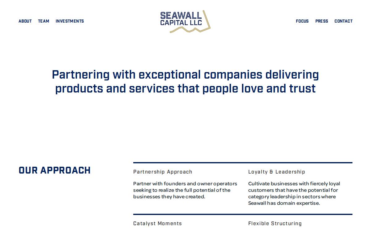 Seawall Capital, LLC website preview