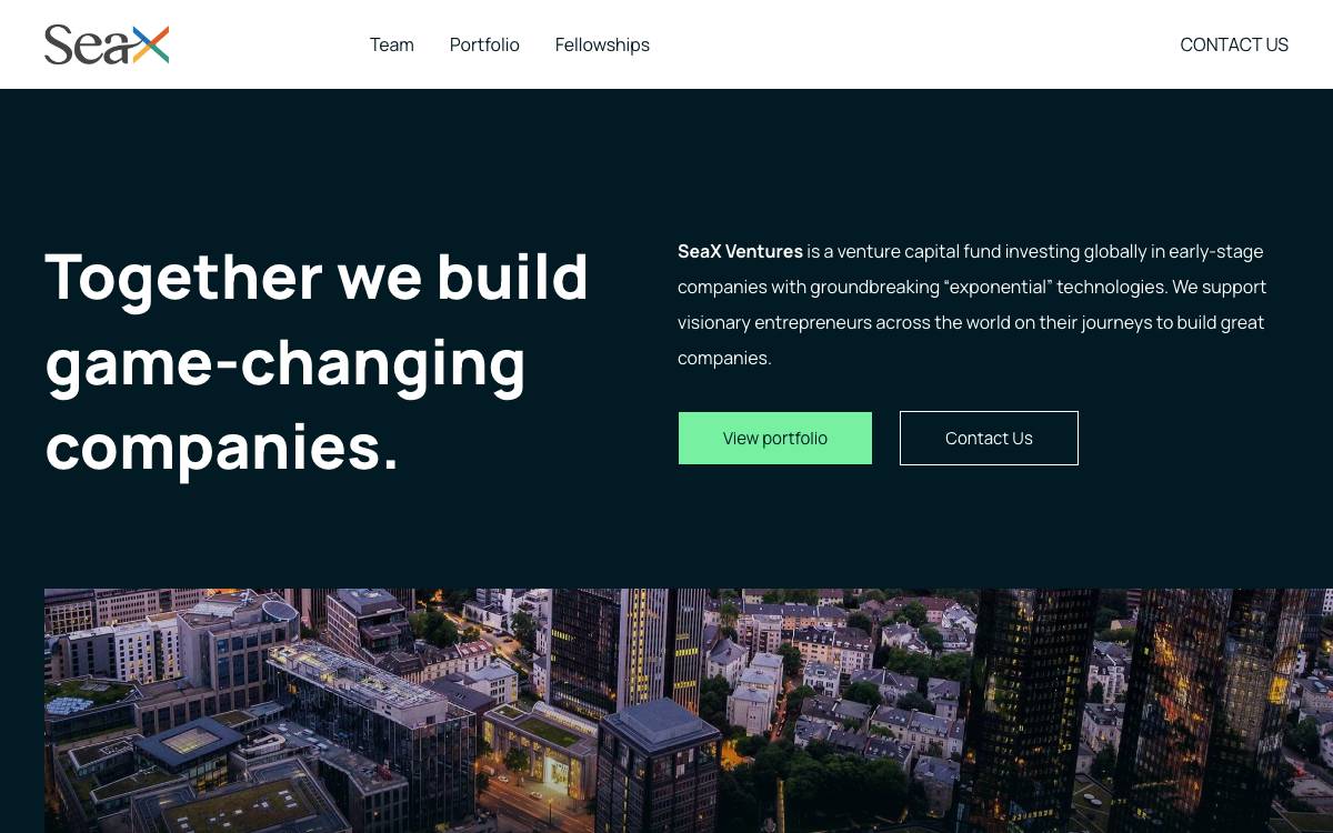 SeaX Ventures website preview