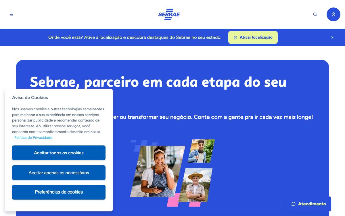 Sebrae Startups website preview