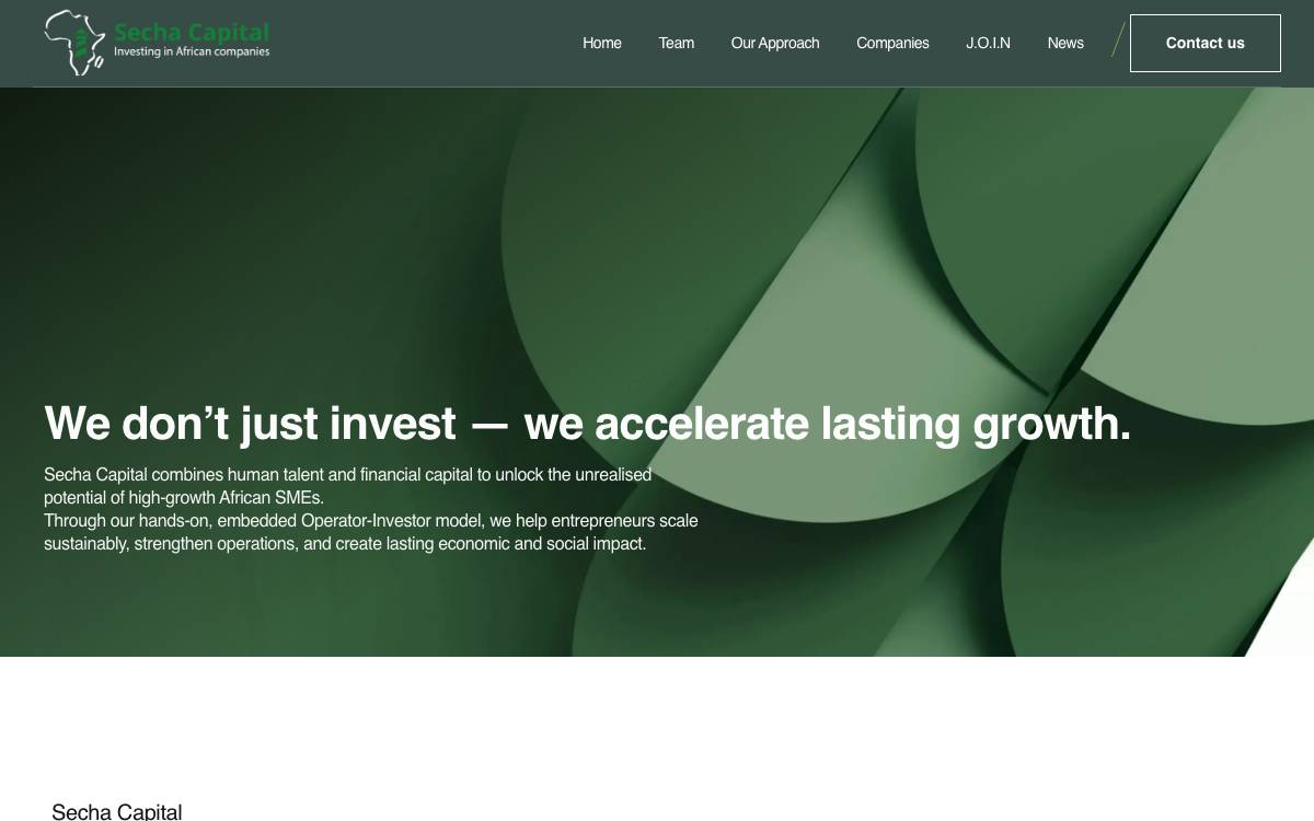 Secha Capital website preview