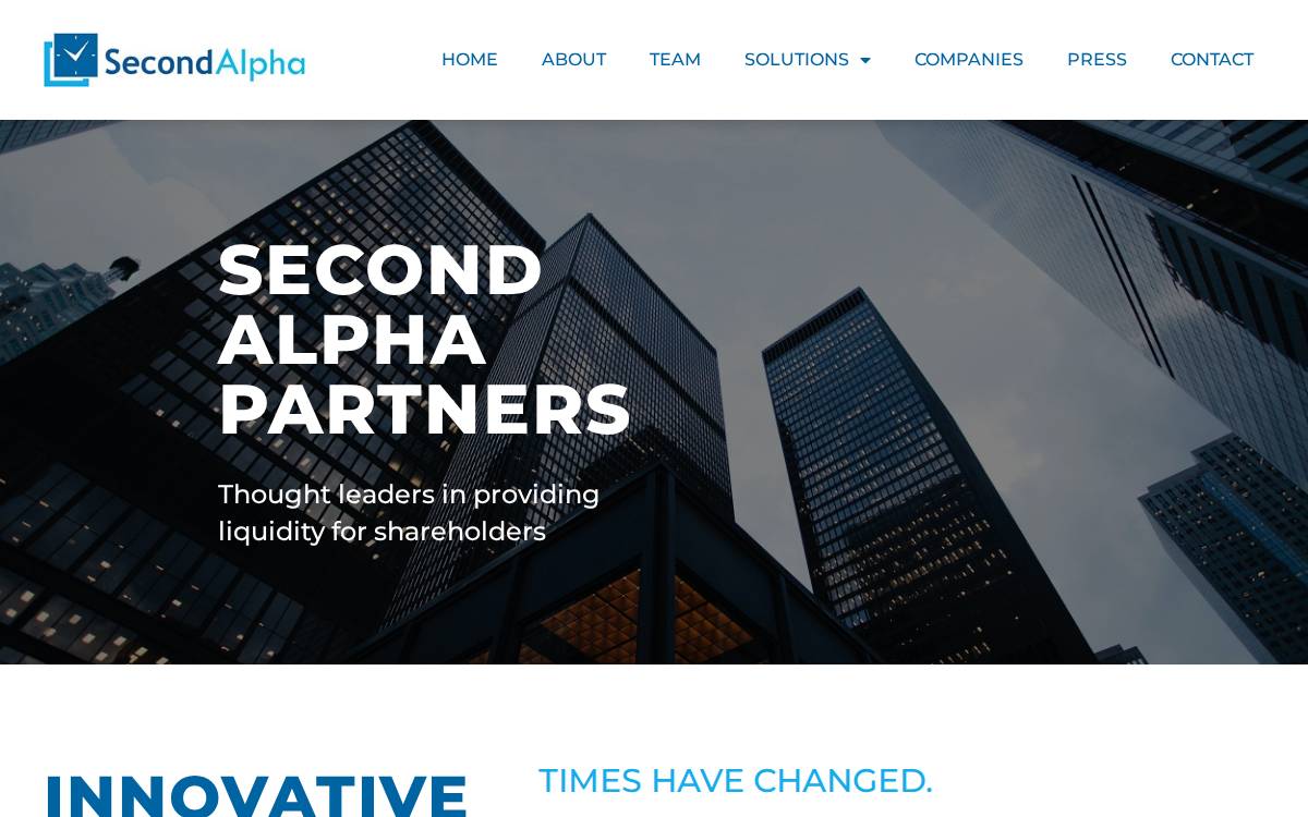 Second Alpha Partners website preview
