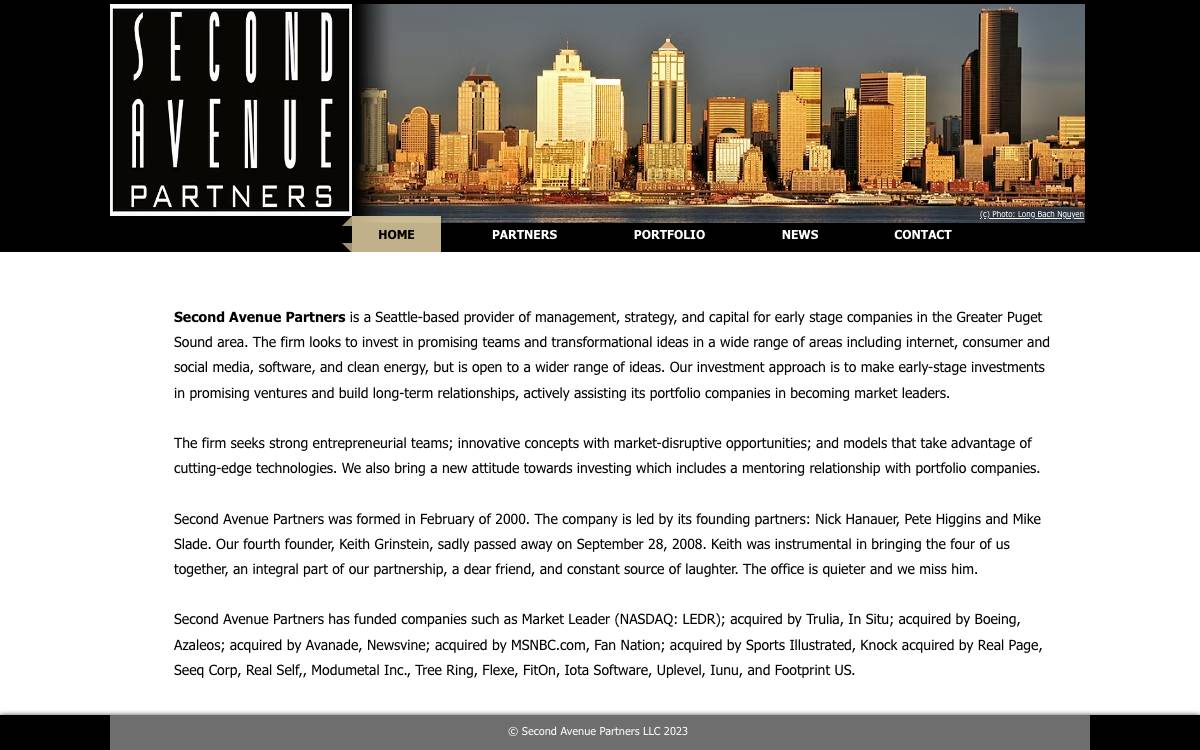 Second Avenue Partners website preview