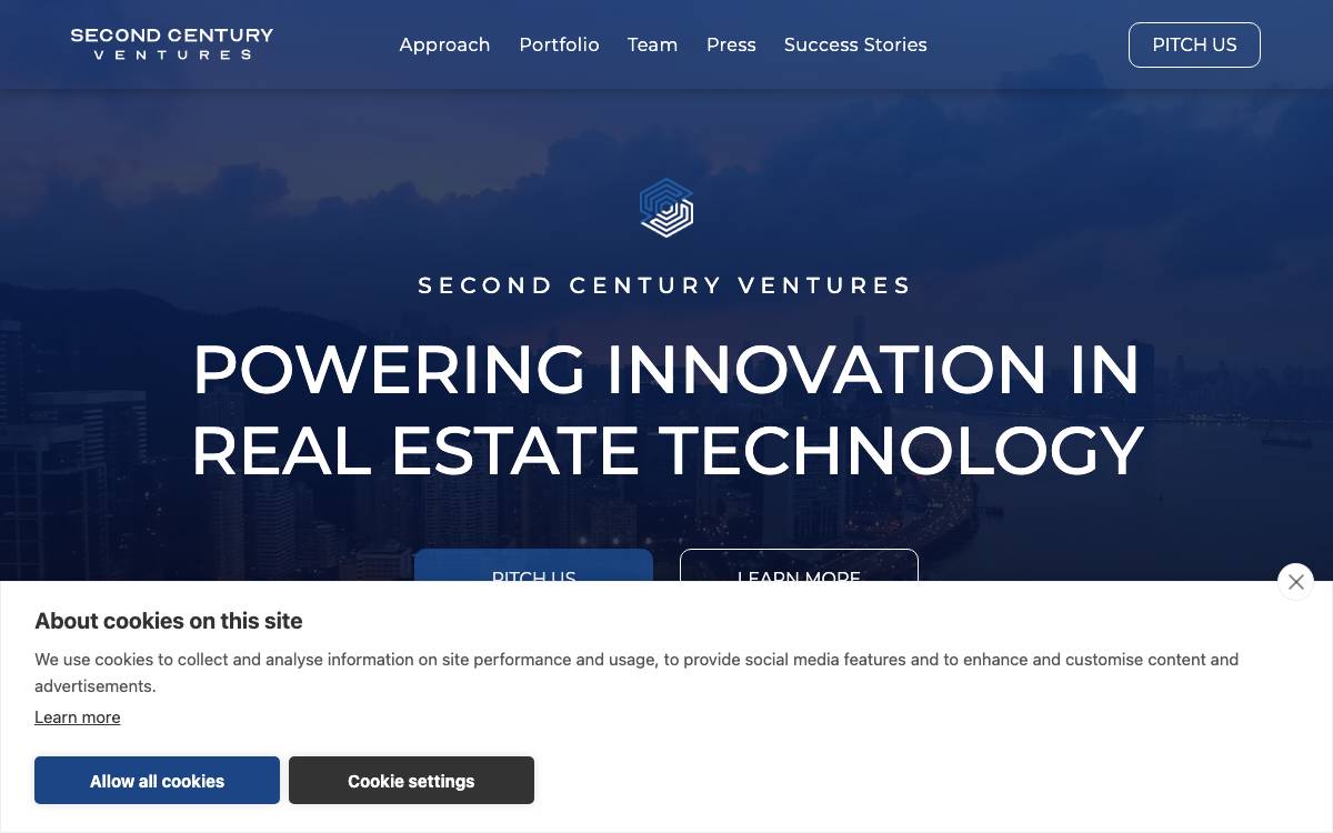 Second Century Ventures website preview