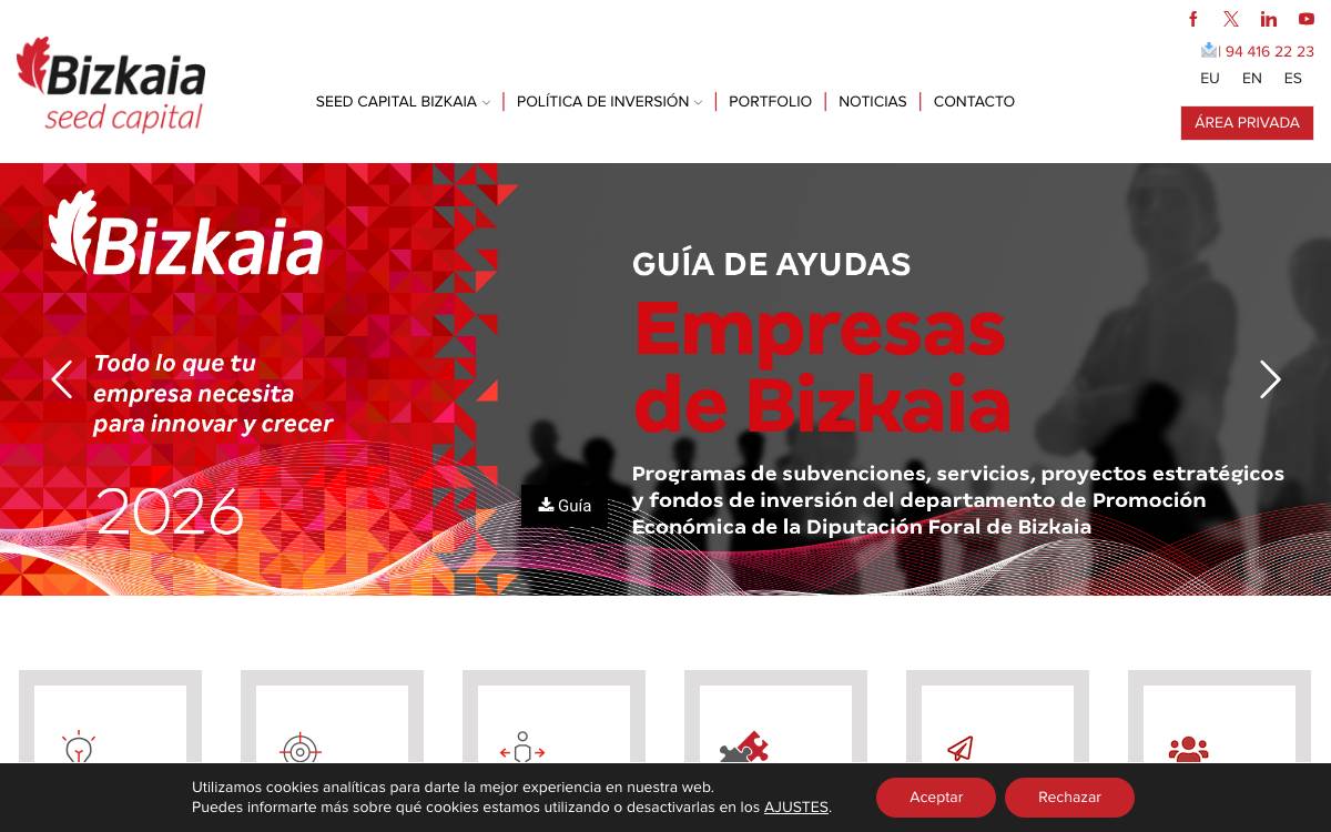 Seed Capital Bizkaia SA website preview