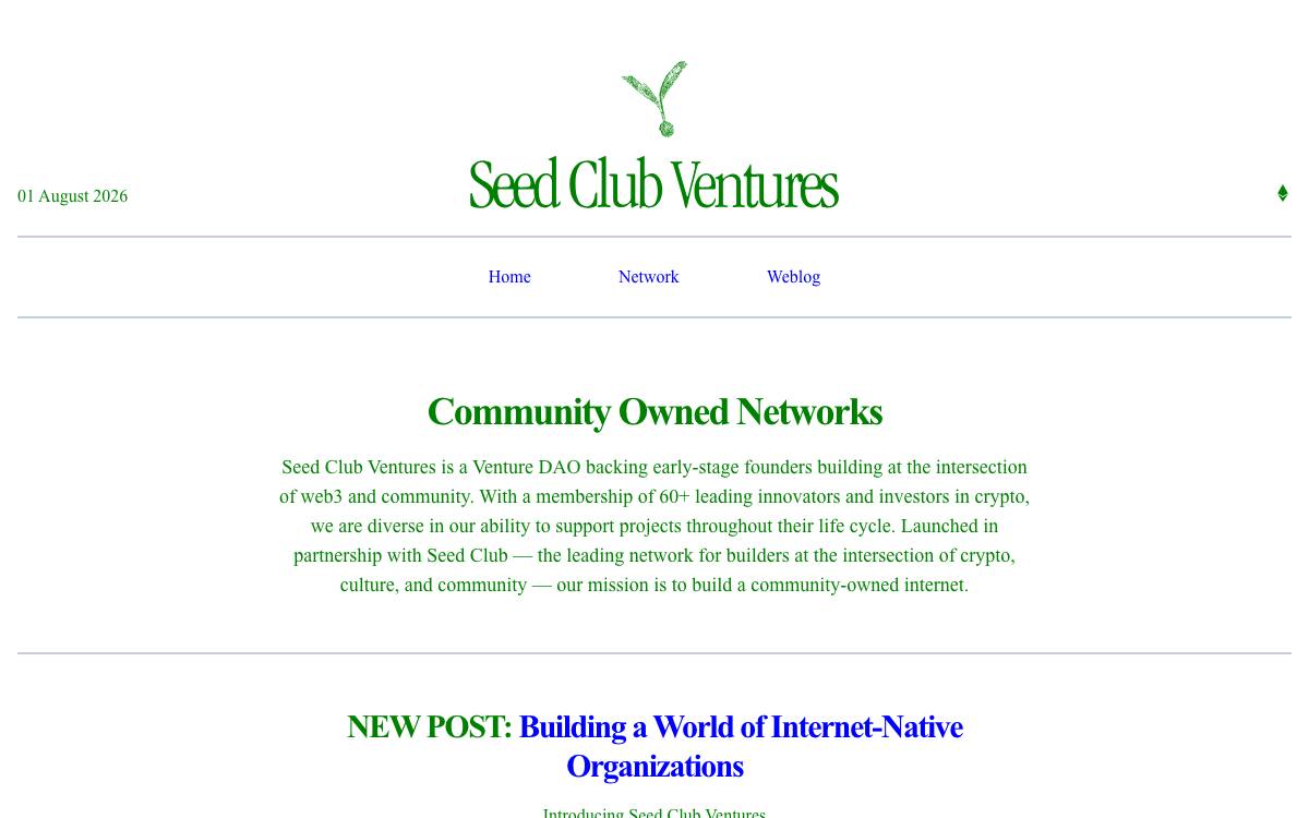 Seed Club Ventures website preview