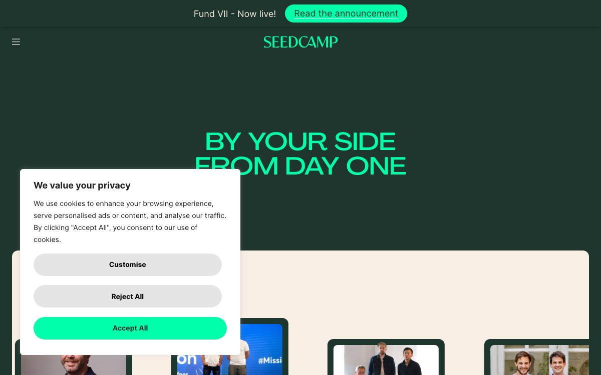 Seedcamp website preview