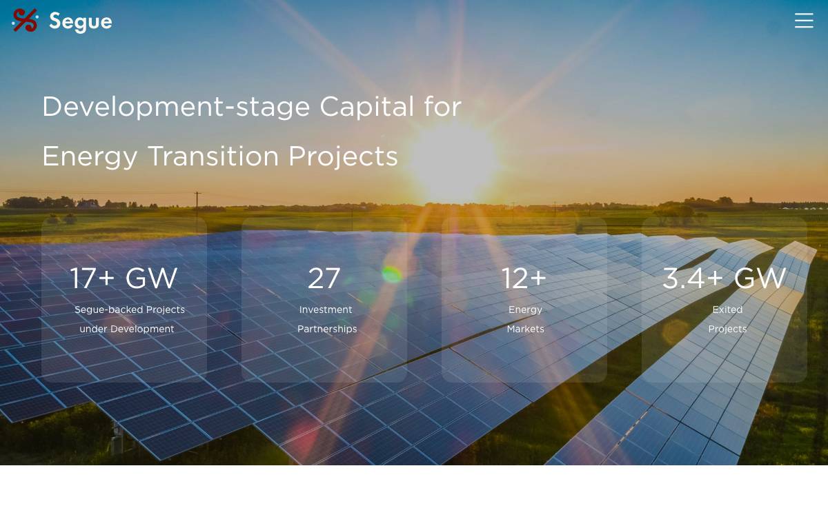 Segue Sustainable Infrastructure website preview