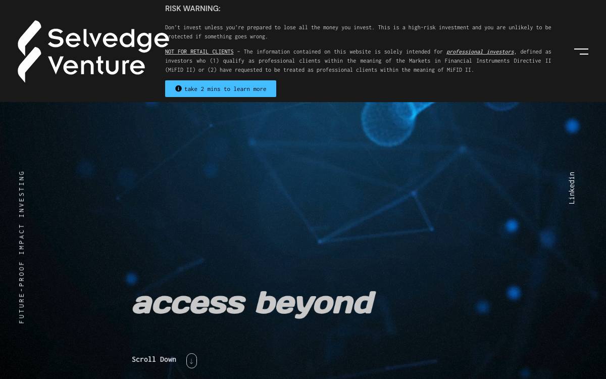 Selvedge Venture website preview