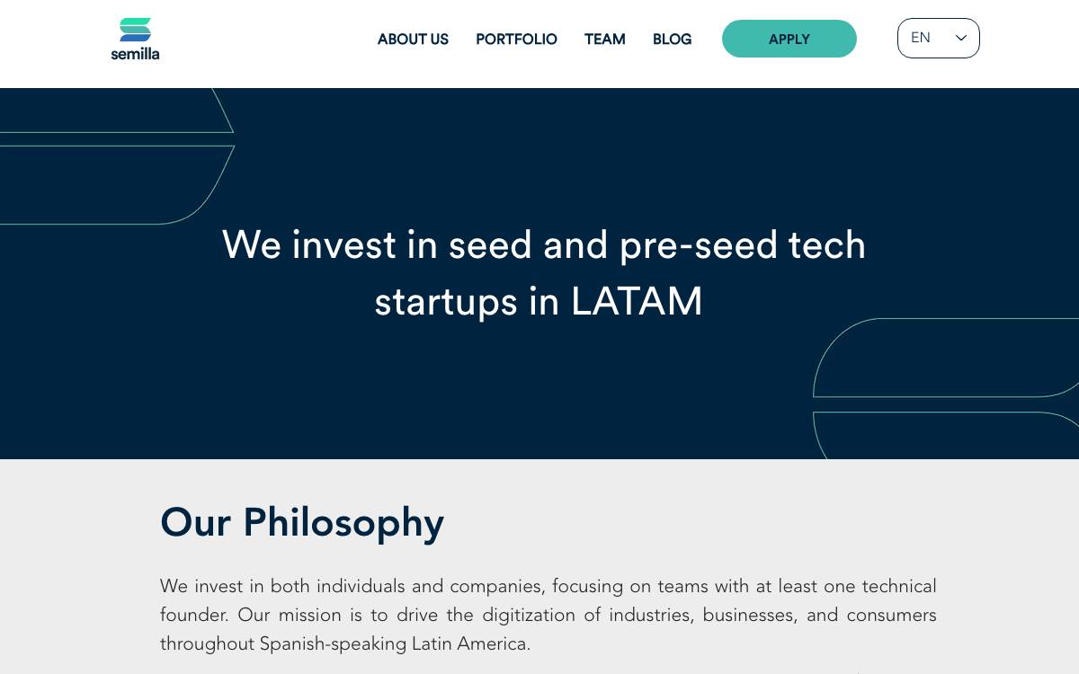 Semilla Ventures website preview