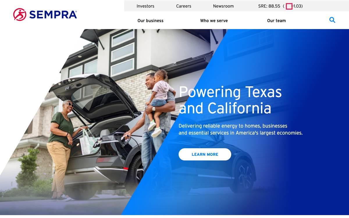 Sempra Energy website preview